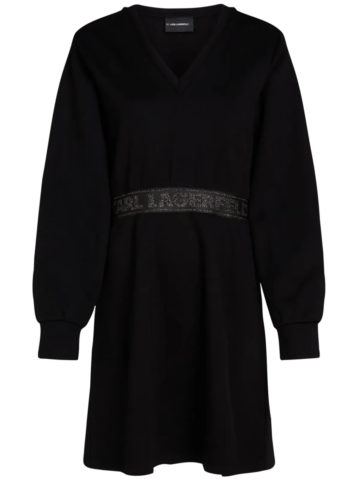 Karl Lagerfeld グリッター ロゴテープ ドレス - ブラック - 画像1
