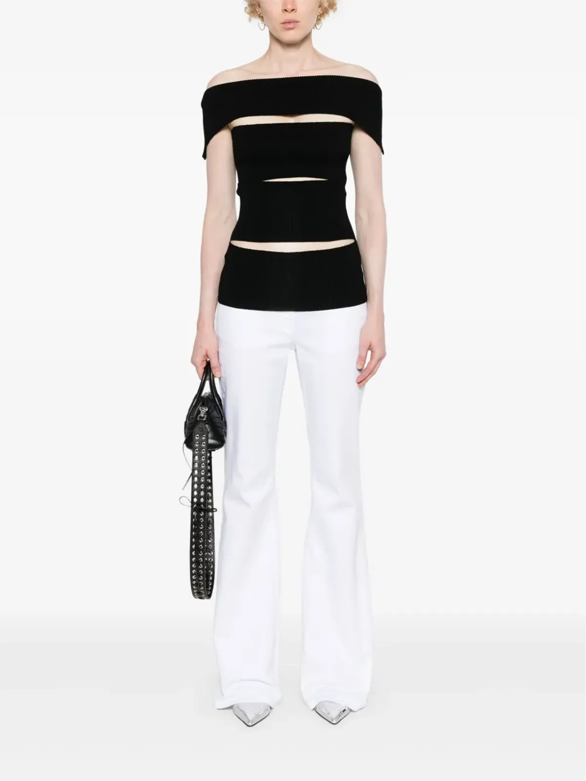 Givenchy 切りっぱなしディテールのローライズフレアジーンズ - ホワイト - 画像2
