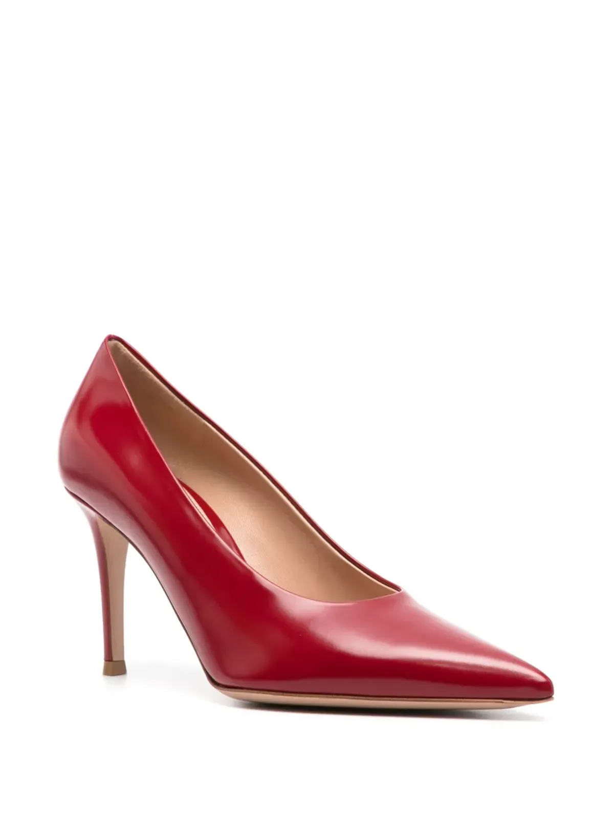 Gianvito Rossi 85mmレザーパンプス レッド - 画像2