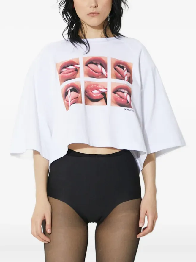 FIORUCCI Fiorucci 口元グラフィックTシャツの商品画像