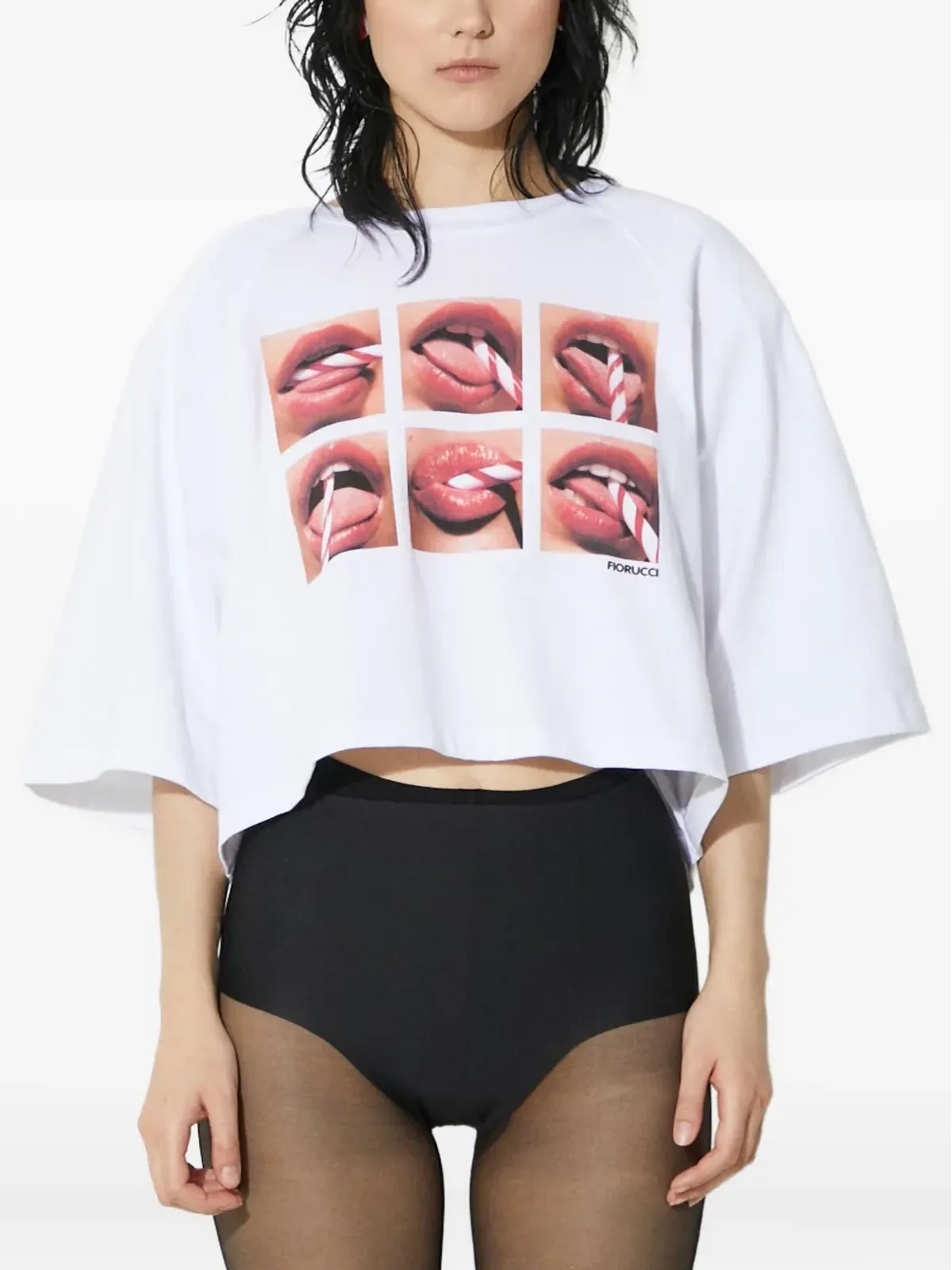 Fiorucci 口元グラフィックTシャツ - 画像2