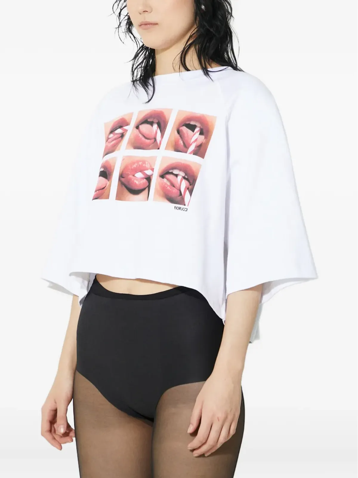Fiorucci 口元グラフィックTシャツ - 画像3