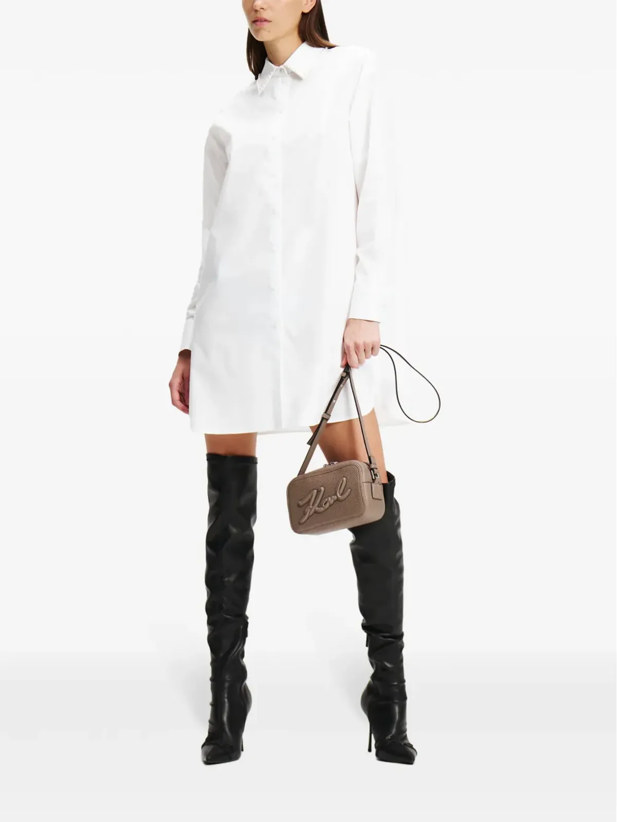 Karl Lagerfeld パール装飾のシャツ - 画像2