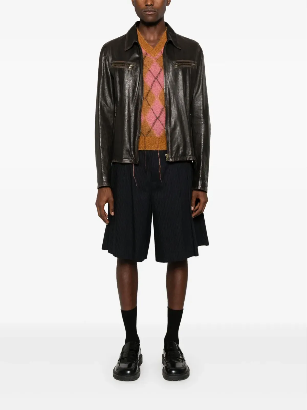 Prada レザーシャツジャケット - 画像2