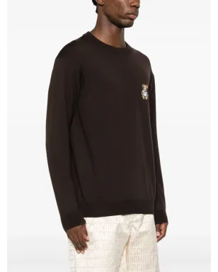 Moschino テディベア・パッチ ヴァージンウール ジャンパー ブラウン - サムネイル3