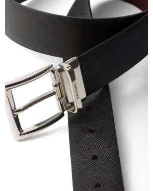 Prada サフィアーノ レザー ベルト（リバーシブル）- ブラック - サムネイル2