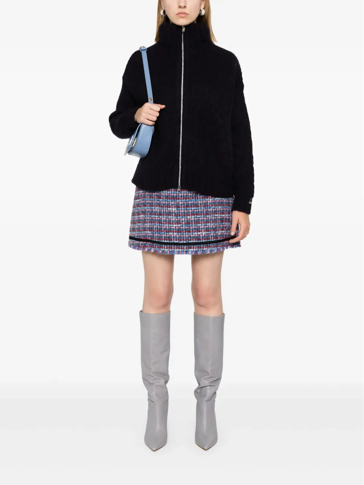 Karl Lagerfeld bouclé ミニスカート - ブルー - 画像2