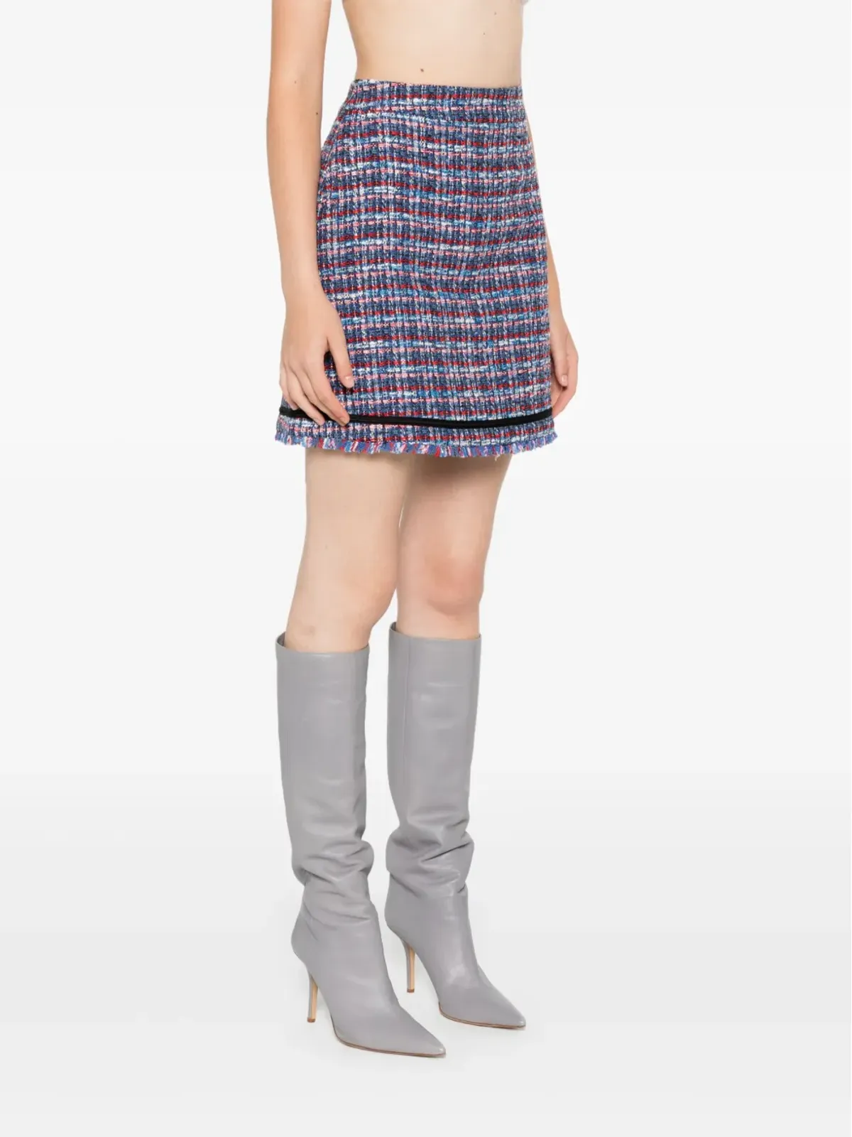 Karl Lagerfeld bouclé ミニスカート - ブルー - 画像3