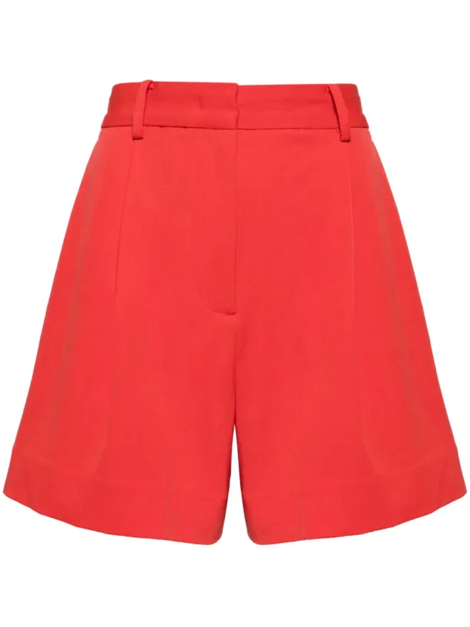 STAUD STAUD ヘザー調プリーツディテール ショートパンツ レッドの商品画像