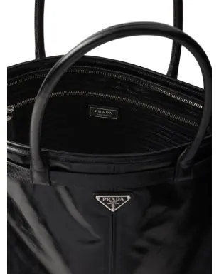 Prada ボニー トライアングルロゴ レザー トートバッグ - ブラック - サムネイル5