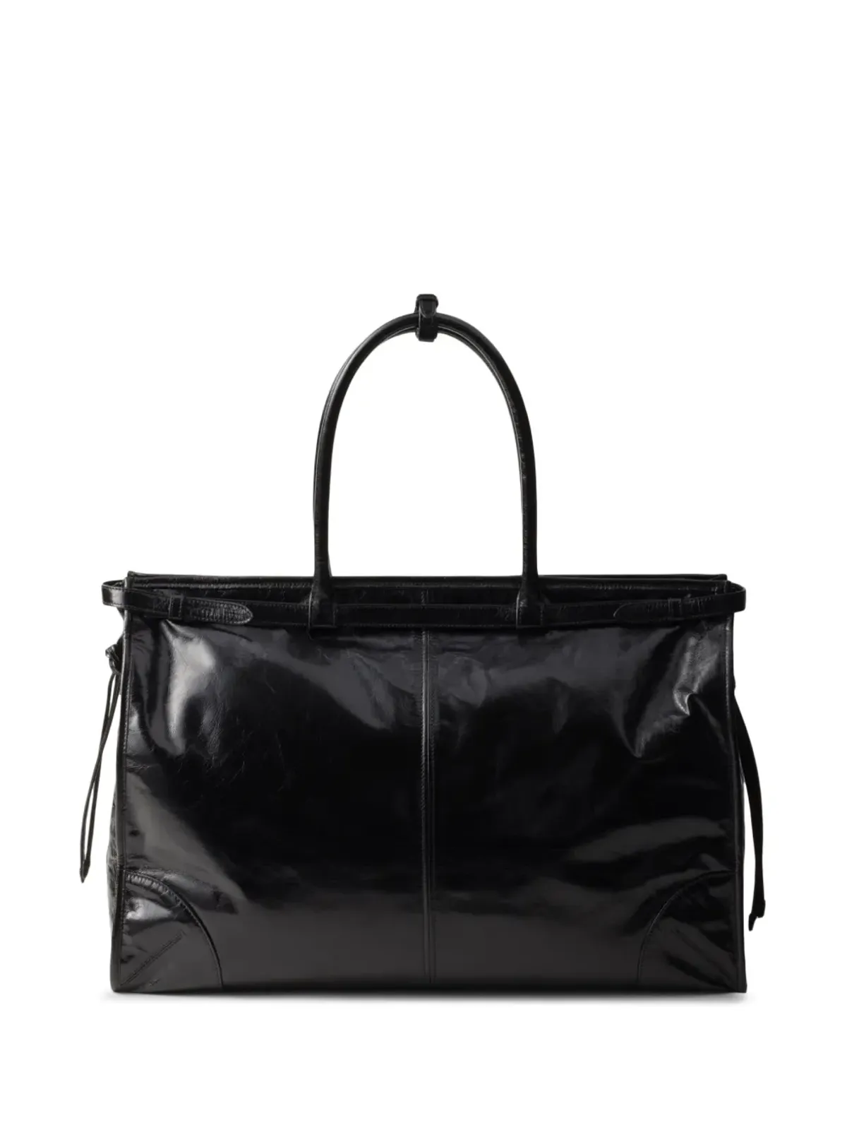 Prada ボニー トライアングルロゴ レザー トートバッグ - ブラック - 画像2