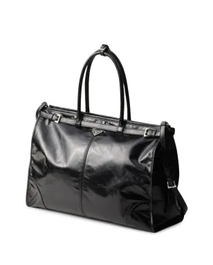 Prada ボニー トライアングルロゴ レザー トートバッグ - ブラック - サムネイル3