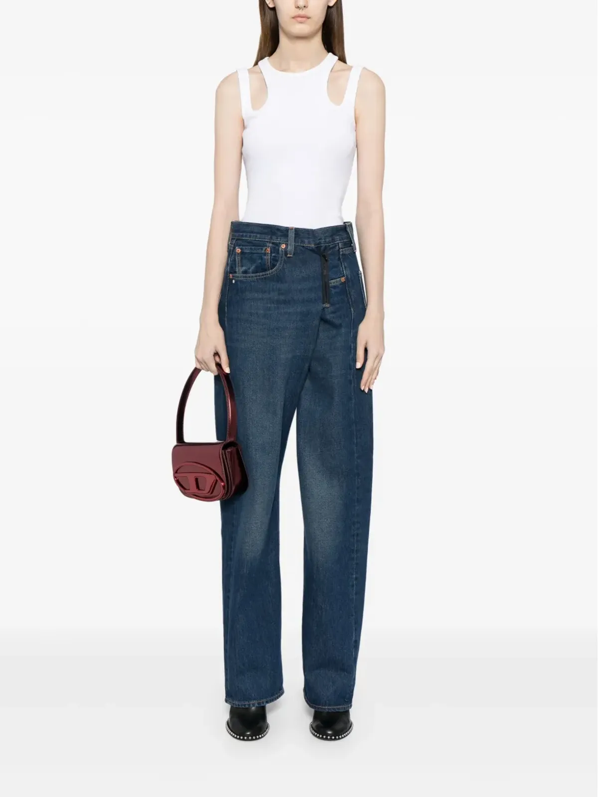 Bless x Levi's ジップディテール コットンジーンズ - 画像3