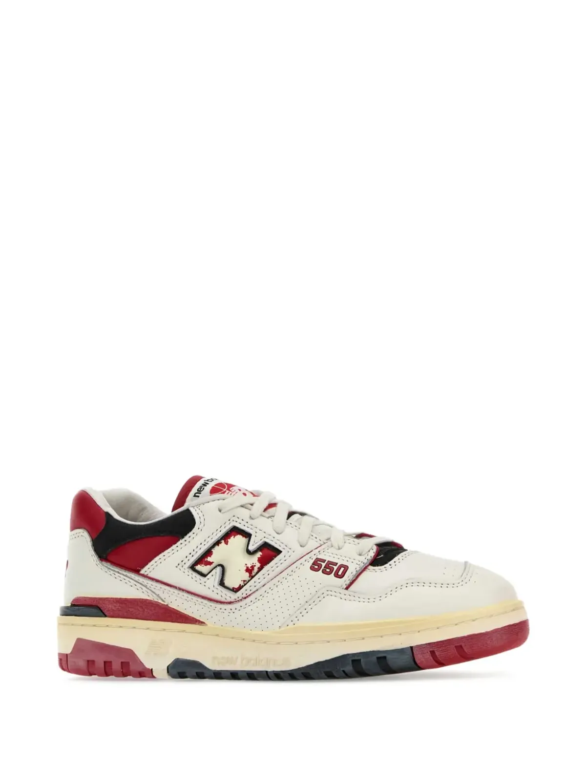 New Balance ビンテージ ホワイト レッド スニーカー - 画像2