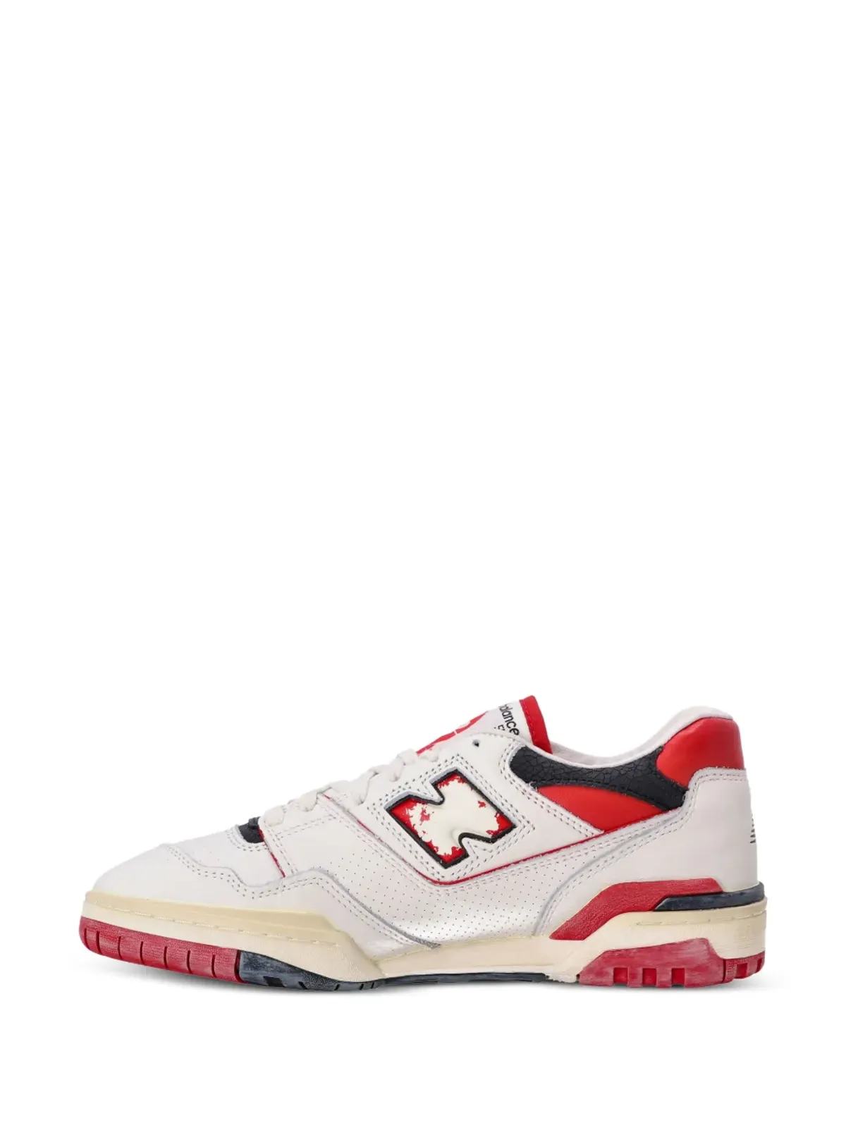 New Balance ビンテージ ホワイト レッド スニーカー - 画像3