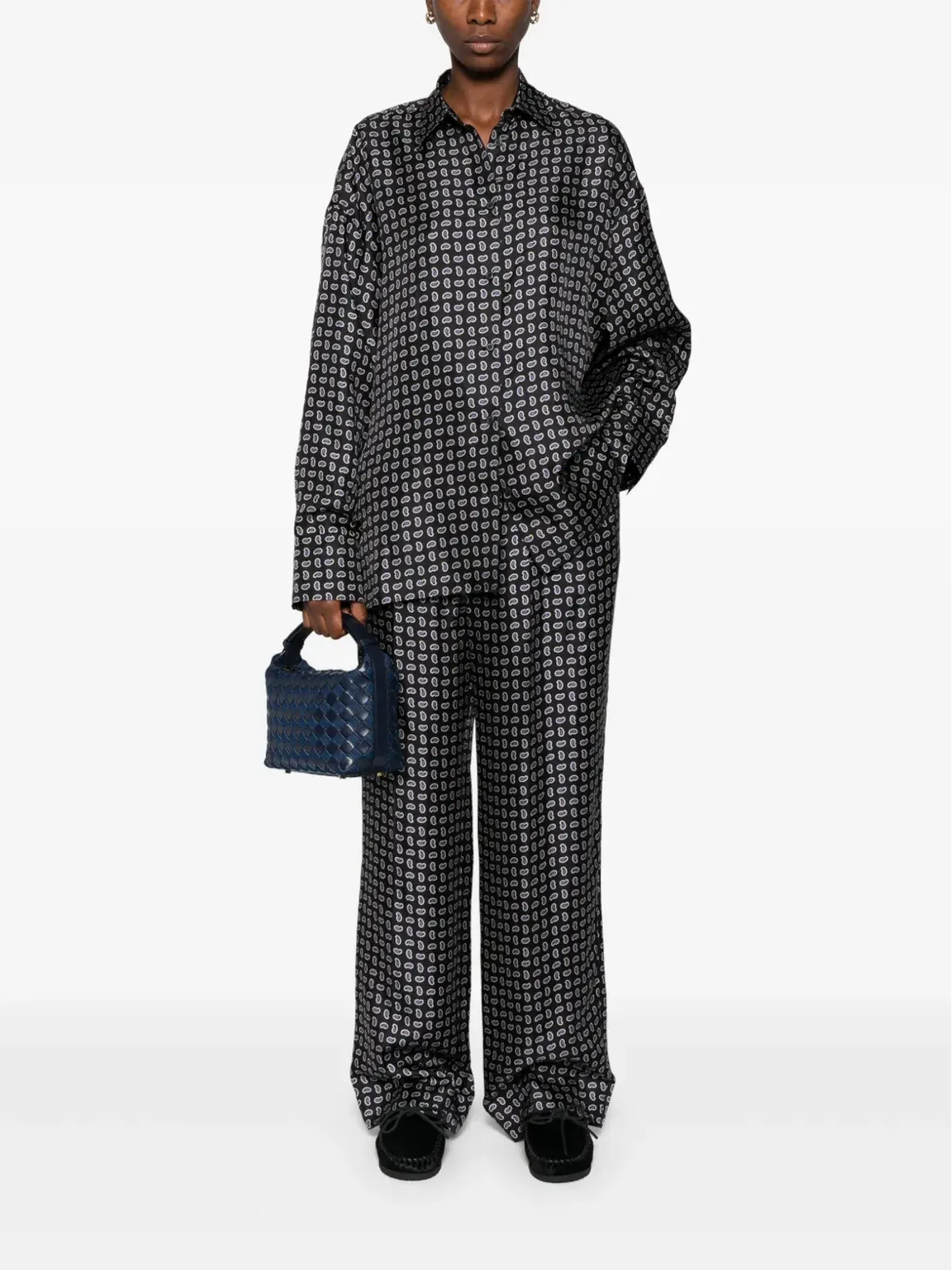Prada ハイウエスト ツイルパンツ - ブルー - 画像2