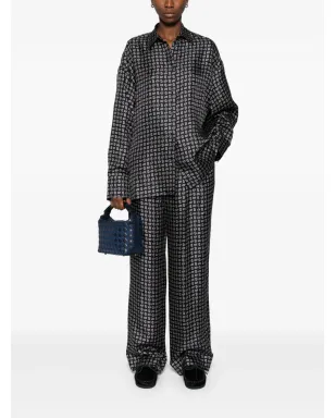 Prada ハイウエスト ツイルパンツ - ブルー - サムネイル2