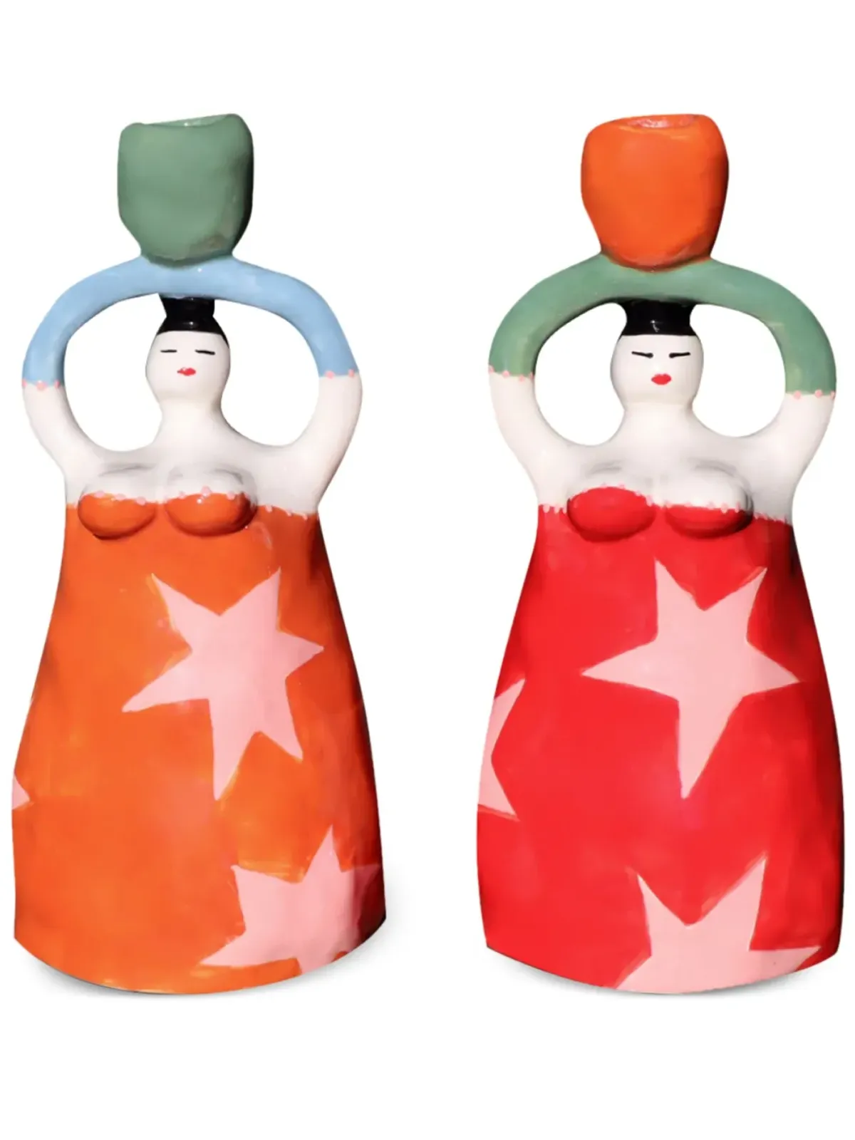 LAETITIA ROUGET x Browns サンドラ・スーパースター 陶器キャンドルホルダー - レッド - 画像1