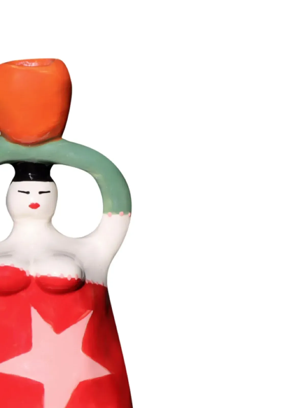LAETITIA ROUGET x Browns サンドラ・スーパースター 陶器キャンドルホルダー - レッド - 画像2