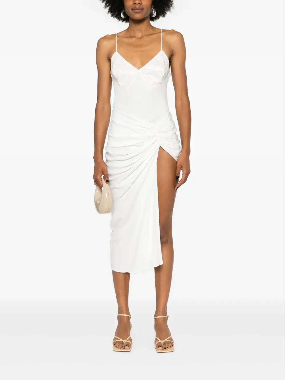 Max Mara ビーズディテール入り シルク タンクトップ - ホワイト - 画像2