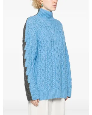 Stella McCartney ブルーのツートーンケーブルニットセーター - サムネイル3