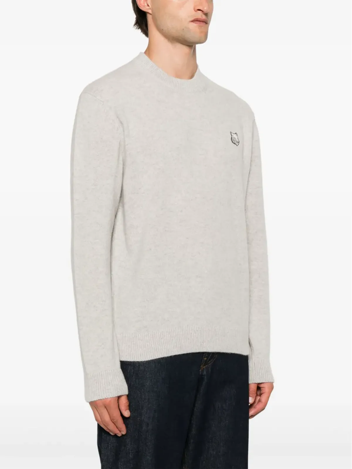 Maison Kitsuné キツネモチーフセーター グレー - 画像3