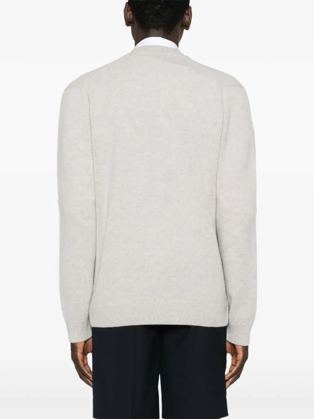 Maison Kitsuné キツネ柄 ウール カーディガン - グレー - 画像4