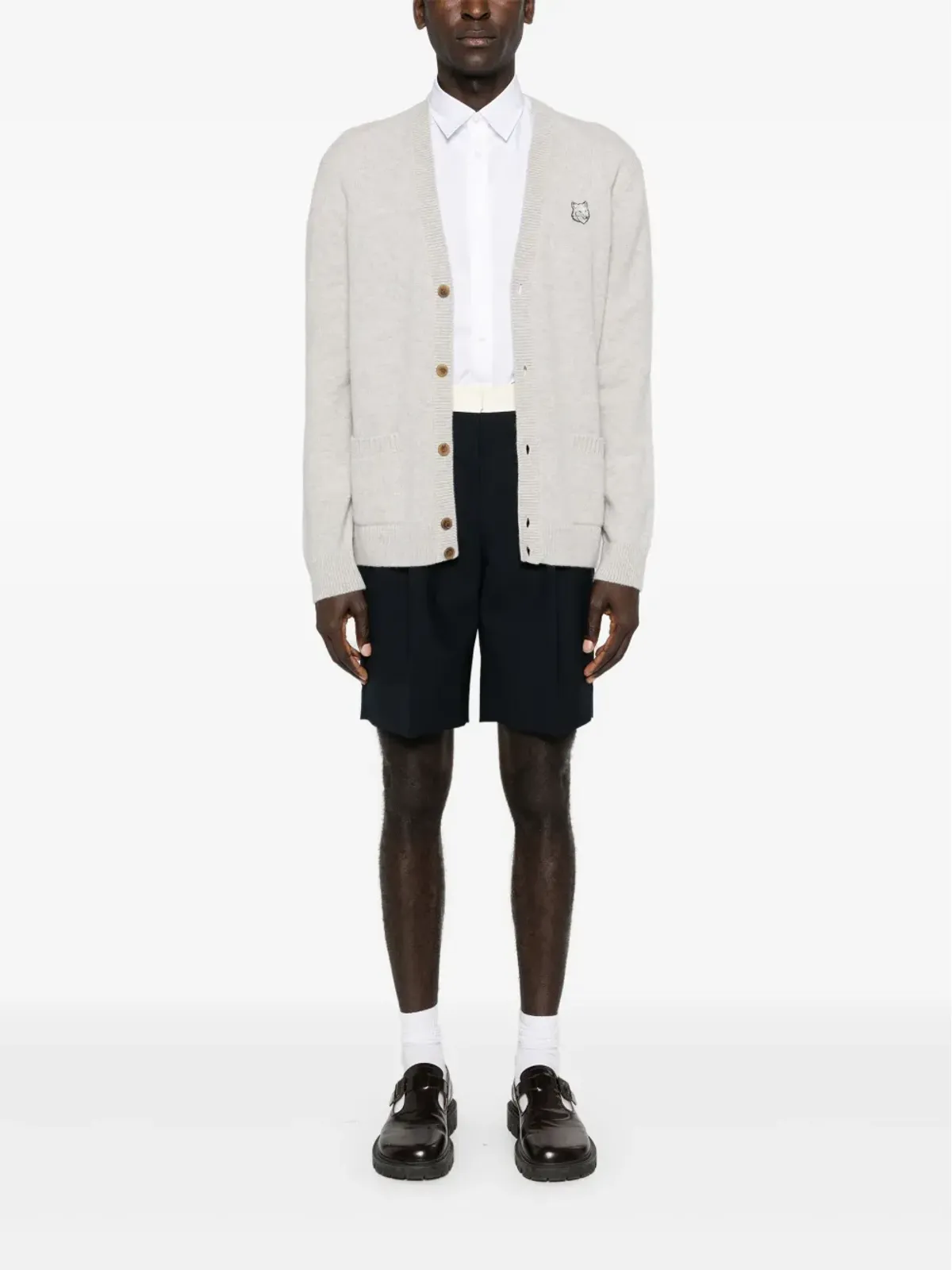 ビンテージ Maison Kitsuné キツネ柄コットンシャツ ホワイト - 画像2