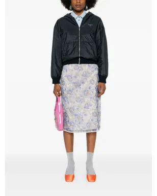 Prada フローラルプリントのシアーなペンシルスカート - ブルー - サムネイル2