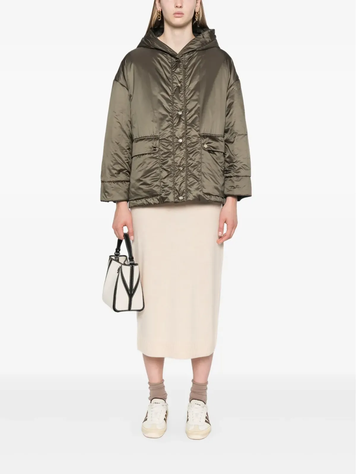 Max Mara グリーンモ 中綿入りフード付きコート - 画像2