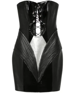 MITILIANE COUTURE レザー レースアップ ミニドレス - サムネイル1