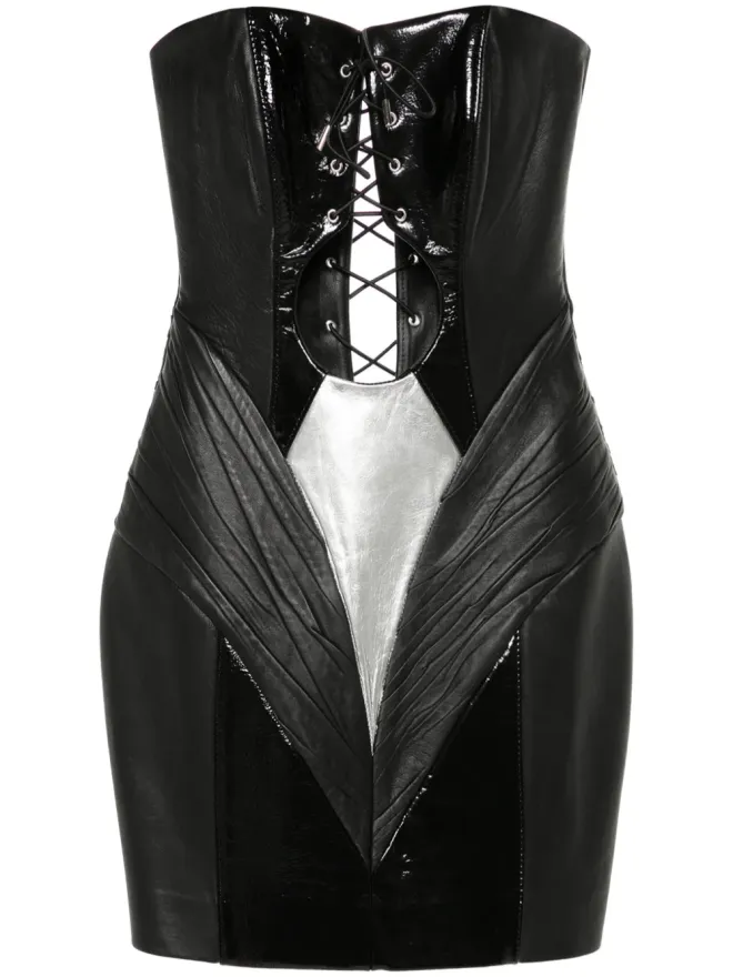 MITILIANE COUTURE MITILIANE COUTURE レザー レースアップ ミニドレスの商品画像