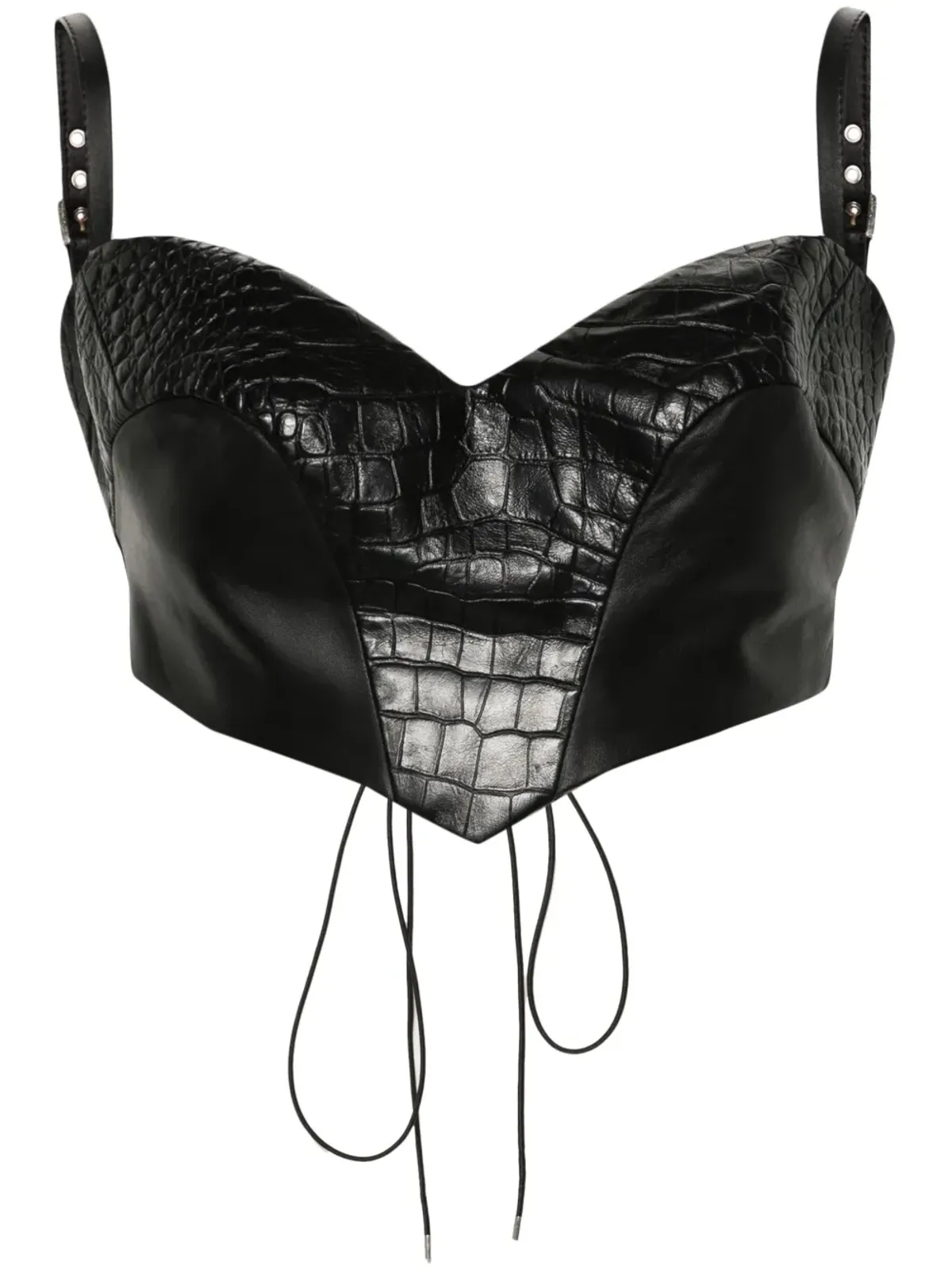 MITILIANE COUTURE croc-effect leather top - 画像1