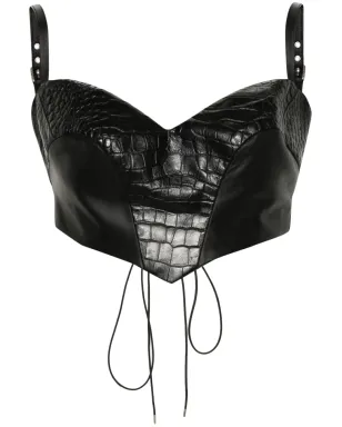 MITILIANE COUTURE croc-effect leather top - サムネイル1