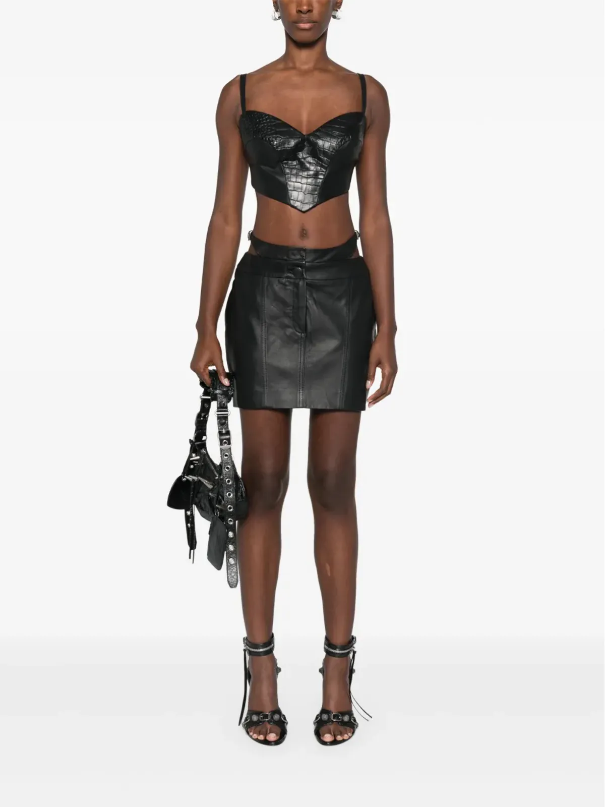 MITILIANE COUTURE croc-effect leather top - 画像2