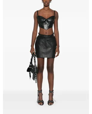 MITILIANE COUTURE croc-effect leather top - サムネイル2