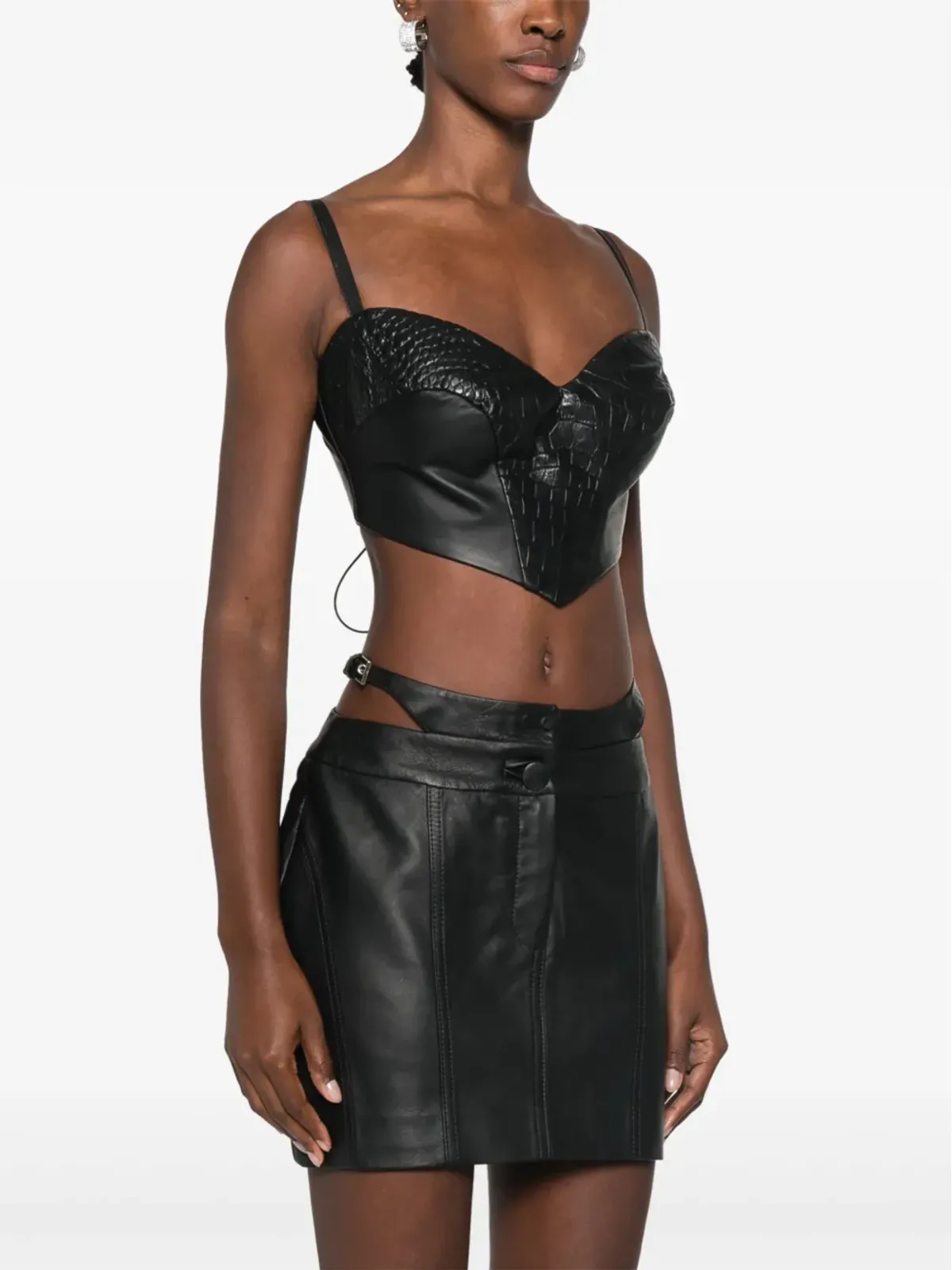 MITILIANE COUTURE croc-effect leather top - 画像3
