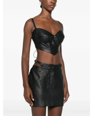 MITILIANE COUTURE croc-effect leather top - サムネイル3
