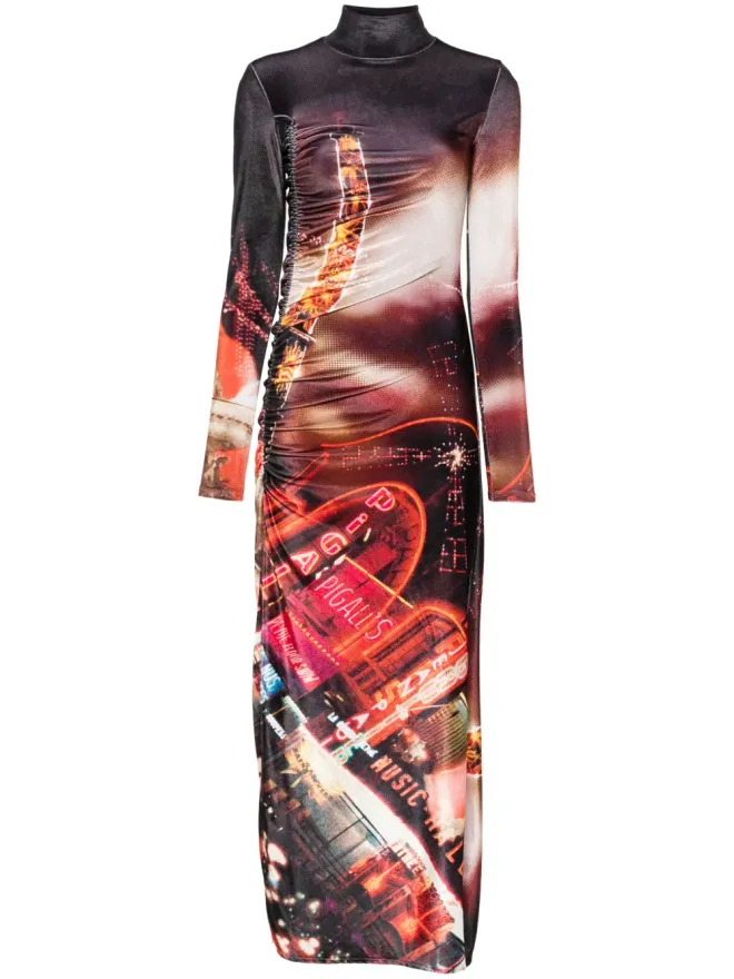 Jean Paul Gaultier Jean Paul Gaultier Pigalle velvet maxi dress - Blackの商品画像