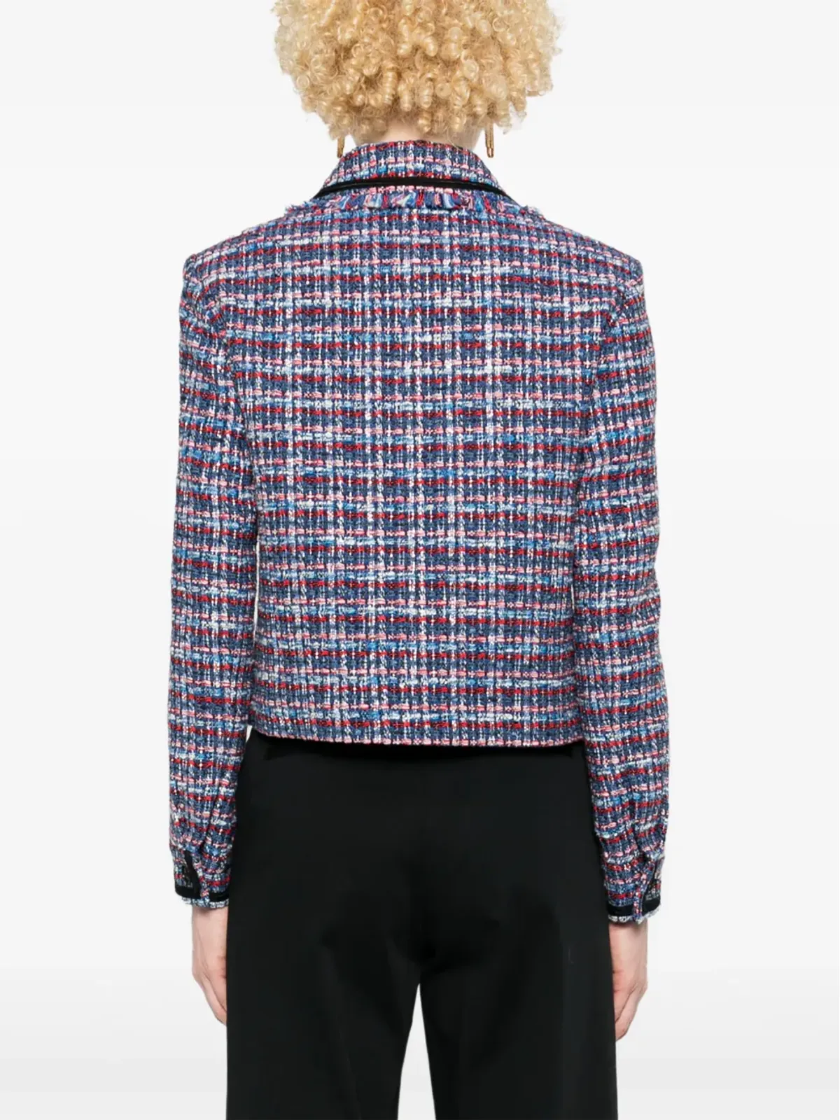 Karl Lagerfeld ブークレ織のクロップドジャケット - 画像4