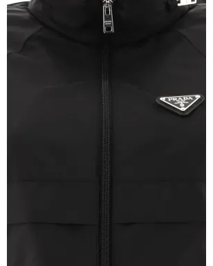 Prada トライアングルロゴ クロップド レインジャケット - ブラック - サムネイル3