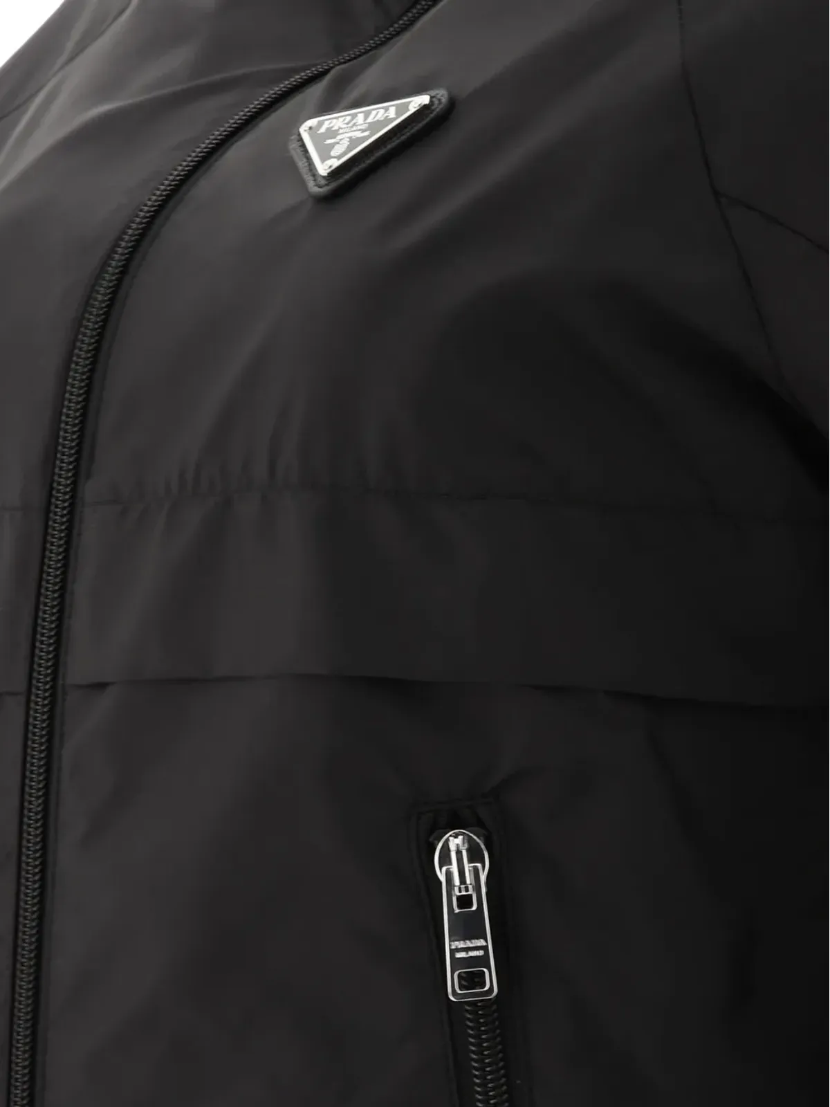 Prada トライアングルロゴ クロップド レインジャケット - ブラック - 画像4