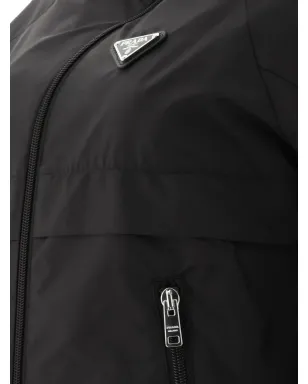 Prada トライアングルロゴ クロップド レインジャケット - ブラック - サムネイル4