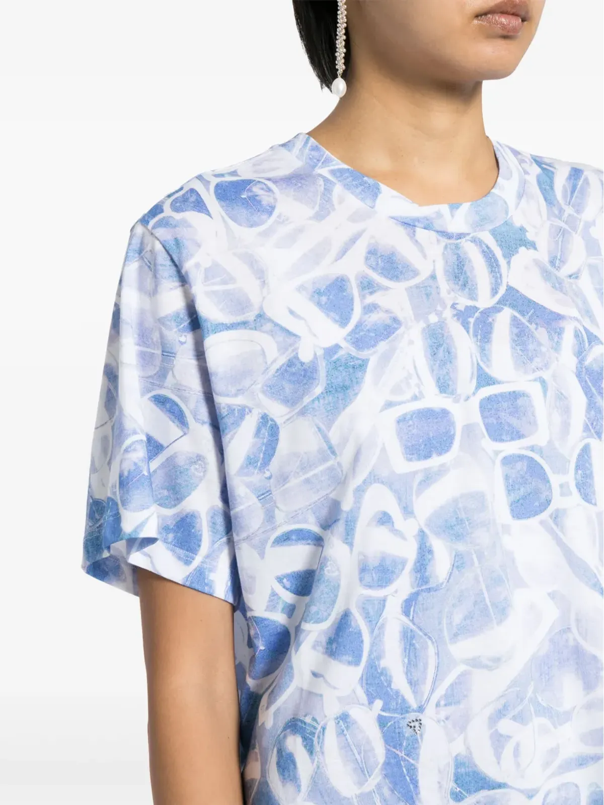 Stella McCartney サングラス柄プリント Tシャツ - ブルー - 画像5