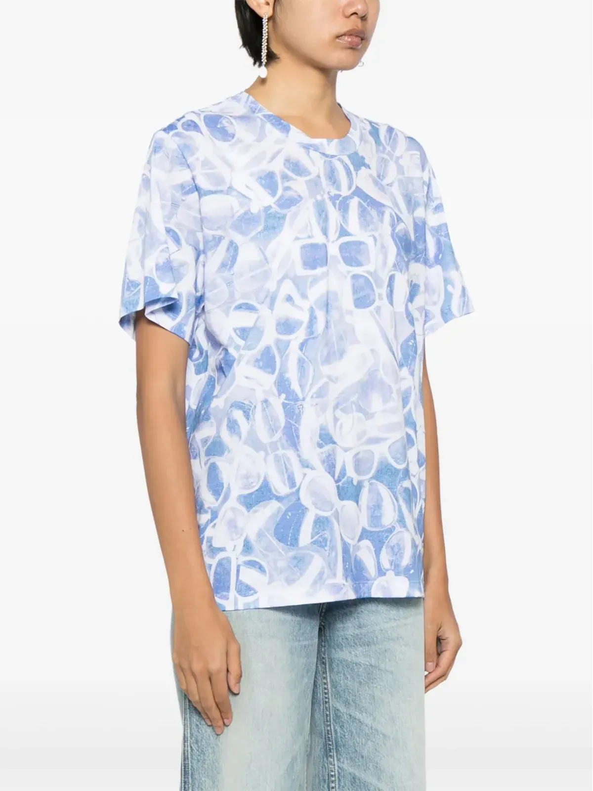 Stella McCartney サングラス柄プリント Tシャツ - ブルー - 画像3