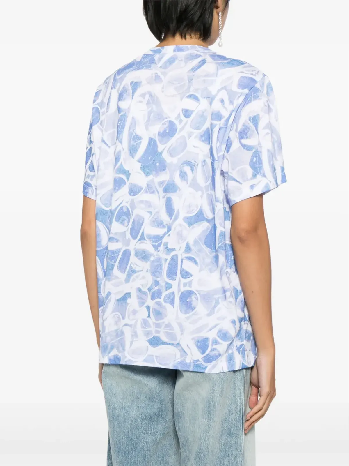 Stella McCartney サングラス柄プリント Tシャツ - ブルー - 画像4