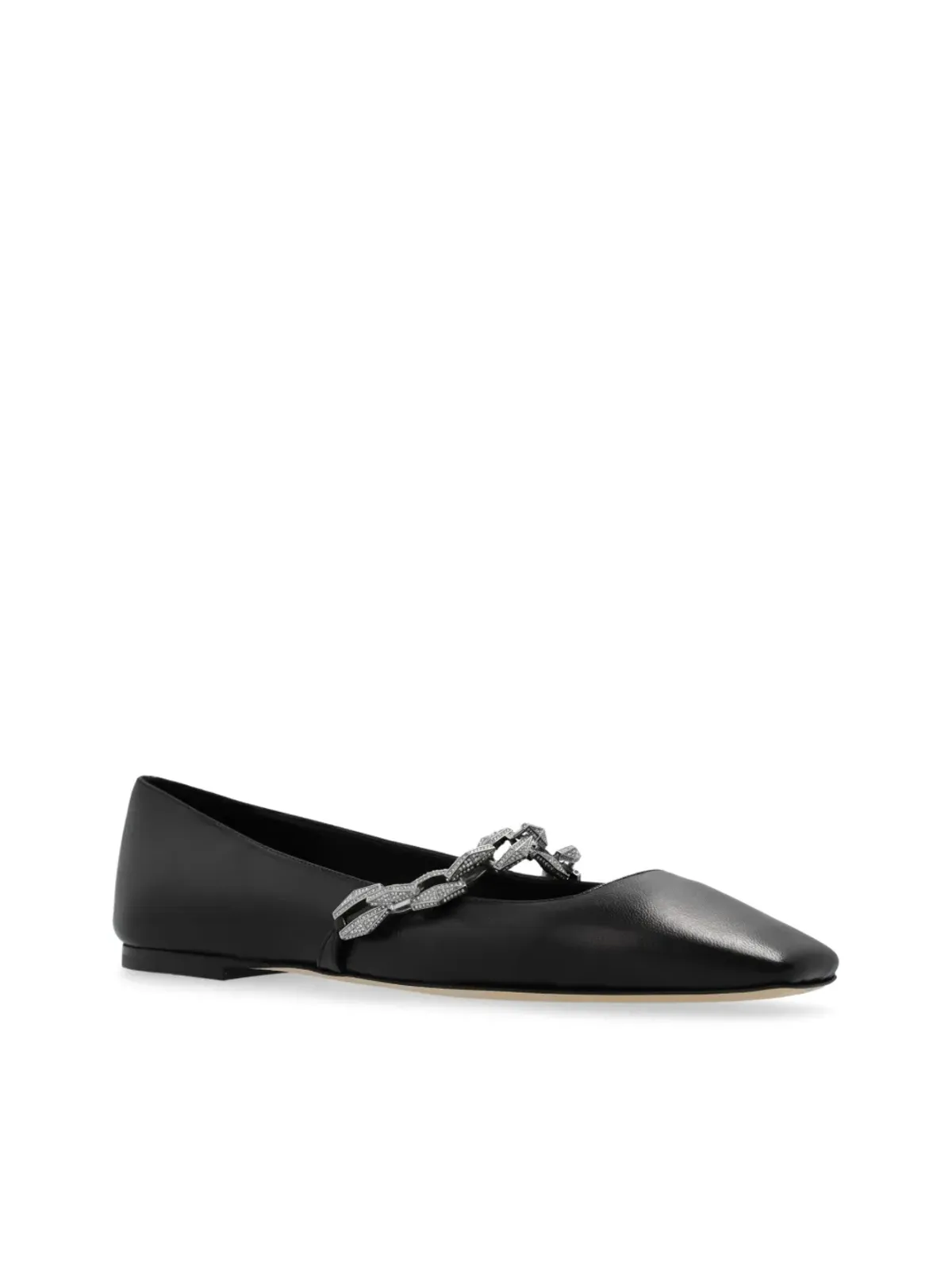 Jimmy Choo ダイヤモンド ティルダ レザー バレエシューズ - ブラック - 画像4