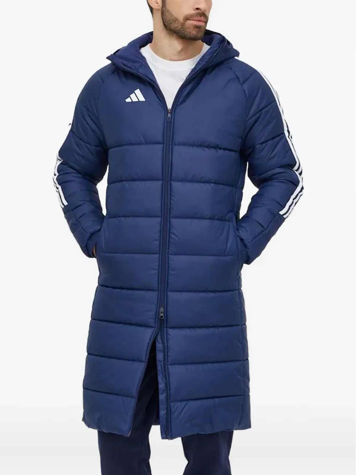 adidas 三本線デザイン パディッドコート - 画像1