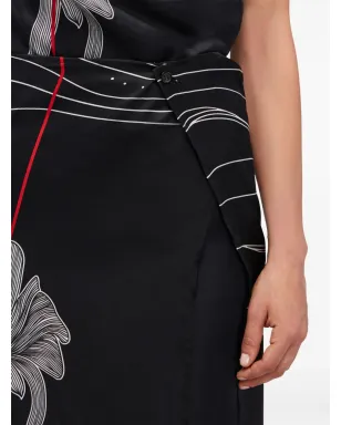 Ferragamo グラフィックプリント シルクスカート - ブラック - サムネイル5