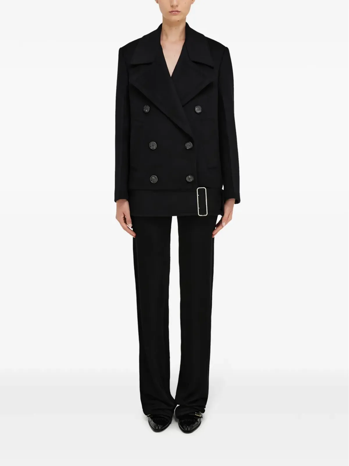 Ferragamo ブラッシュド仕上げ ピーコート - ブラック - 画像2